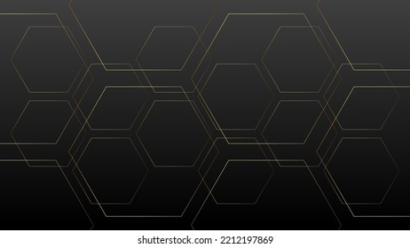 Dark black and golden lines background. Modern dark abstract vector texture