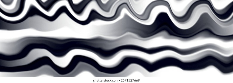 Dark black grainy texture background abstract vibrant color wave shape black backdrop noisy wide banner header design. vector ilustration