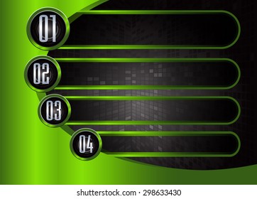 dark black green Web Design Website Elements Template for graphic internet. text box. label. infographics. metal. card. pixel. Metals, alloys, steel, aluminum. button