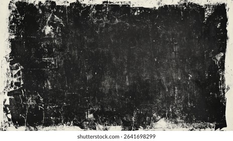 Dark black grunge concrete background texture. Panorama slate wall in dark grey and black tones. Vector concrete surface design. Stone wall background illustration