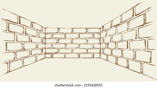 Dark black hand drawn inside view old house ceil tile maze angle box place scene sky text space backdrop. No hope scary lost doom trouble crisis restrict trap ban icon sign idea white sketch retro art