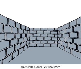 Dibujo vectorial de la pared del extremo muerto