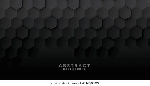 dark black hexagonal background concept design