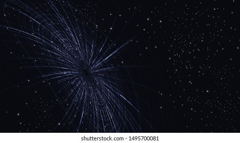 Dark Black Hole with Spiral Galaxy on Cosmic Background.planet and physics concept design,vector illustration.