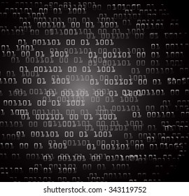 dark black illustration of technology internet network computer background with binary number, style background. infographics. Information. motion blur. pixel. text box. vector