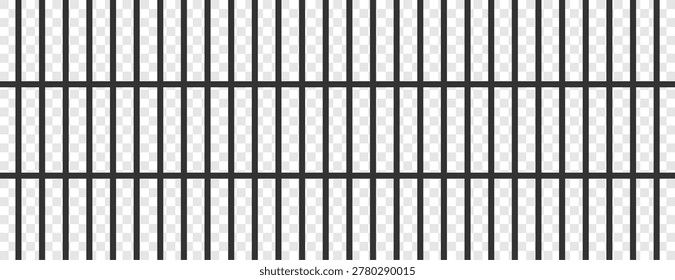 dark black jail cage prison bars pattern on transparent background vector