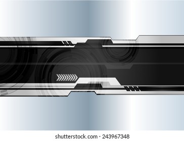Dark black Light Abstract Technology background for computer graphic website internet. silver