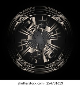 Dark black Light Abstract Technology background for computer graphic website internet.. circle