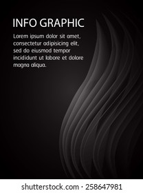 Dark black Light Abstract Technology background for computer graphic website internet. text box. Brochure. card. wave