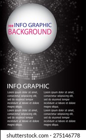 dark black Light Abstract Technology background computer graphic website internet and business. Circle,mosaics, pixel vector illustration. text box. Brochure. card. banner flyer magazine. Design label