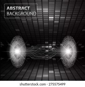 dark black Light Abstract Technology background for computer graphic website internet and business. circuit. text box. label. card. banner flyer magazine. Design label. Tables, mosaics, pixel. star