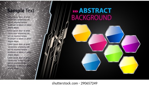 dark black Light Abstract Technology background computer graphic website internet and business. vector illustration. text box. Brochure. card. banner flyer magazine. Design label.