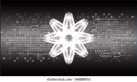 dark black Light Abstract Technology background for computer graphic website internet business.circuit. 