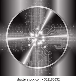 dark black Light Abstract Technology background for computer graphic website internet and business. circuit. illustration. digital. infographics. binary code. vector. motion move blur. eye