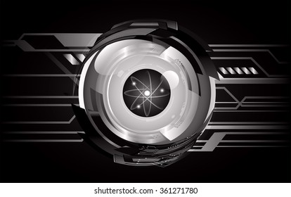 dark black Light Abstract Technology background for computer graphic website internet and business. circuit. illustration.digital.infographics. binary code. zero one. vector.eye