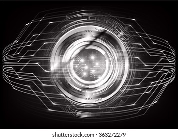 dark black Light Abstract Technology background for computer graphic website internet and business. circuit. illustration.digital.infographics. binary code. zero one.eye vector