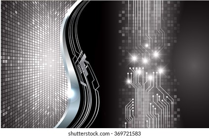 dark black Light Abstract Technology background for computer graphic website internet and business. circuit. illustration.digital.infographics. binary code. zero one. eye  scan virus vector