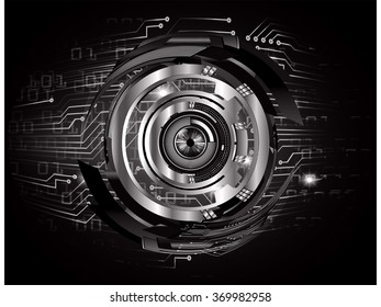 dark black Light Abstract Technology background for computer graphic website internet and business. circuit. illustration.digital.infographics. binary code. zero one. eye scan virus vector