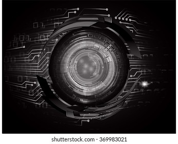 dark black Light Abstract Technology background for computer graphic website internet and business. circuit. illustration.digital.infographics. binary code. zero one. eye scan virus vector