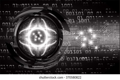 dark black Light Abstract Technology background for computer graphic website internet and business. circuit. illustration.digital.infographics. binary code. zero one. eye scan virus vector