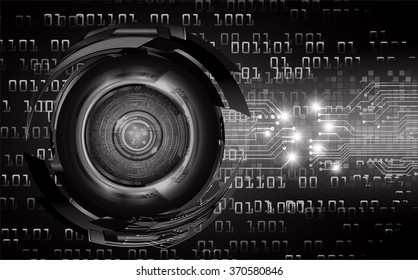 dark black Light Abstract Technology background for computer graphic website internet and business. circuit. illustration.digital.infographics. binary code. zero one. eye scan virus vector