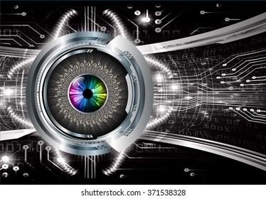 dark black Light Abstract Technology background for computer graphic website internet and business. circuit. illustration.digital.infographics. binary code. zero one. eye scan virus vector