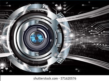 dark black Light Abstract Technology background for computer graphic website internet and business. circuit. illustration.digital.infographics. binary code. zero one. eye scan virus vector