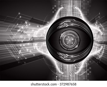 dark black Light Abstract Technology background for computer graphic website internet and business. circuit. illustration.digital.infographics. binary code. zero one. eye scan virus vector