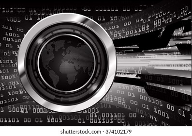 dark black Light Abstract Technology background for computer graphic website internet and business. circuit. illustration.digital.infographics. binary code. zero one. world scan virus vector