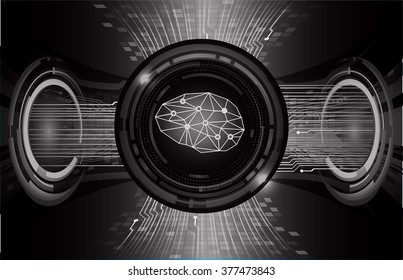 Dark black Light Abstract Technology background for computer graphic website internet business. circuit. vector illustration. infographics. motion move blur.neon. Brainstorm, Brain. Bulb Ideas