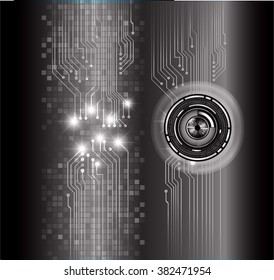 dark black Light Abstract Technology background for computer graphic website internet and business. circuit. illustration. digital. infographics. binary code. eye scan. www. online 