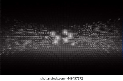 Dark black Light Abstract Technology background for computer graphic website internet and business. circuit. vector illustration. infographics. motion move blur.neon. pixel.