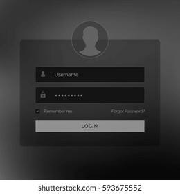 dark black login form design with creative ui
