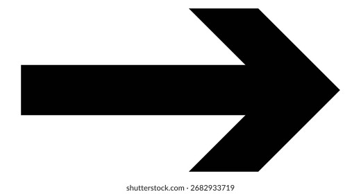 Dark black long isolated arrow icon on white background. Right side pointing vector arrow-head icons. Isolated thin long arrow icons. Black pointing vector arrow icons. EPS 10. 