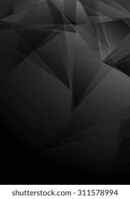 Dark black low poly tech design. Vector background