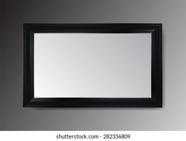 dark black metal frame vector on wall.