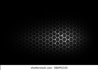 Dark and black with metal honeycomb pattern overlaps and layered and cabon fiber texture vector illustration eps 10