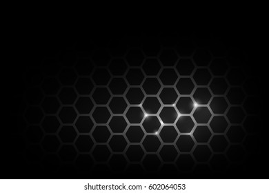 Dark and black with metal honeycomb pattern vector illustration eps 10