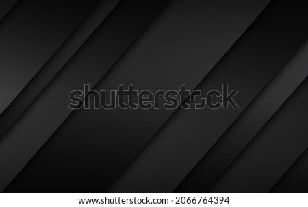 Dark black modern material design. Corporate template with overlapped layers for your business. Vector abstract widescreen background