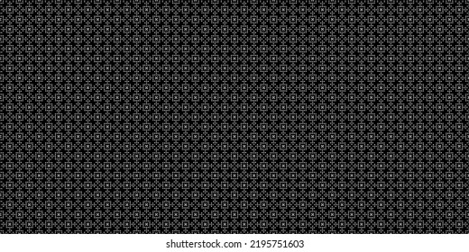 Dark black Monochrome geometric grid Pixel Art style background Modern black and white abstract mosaic texture