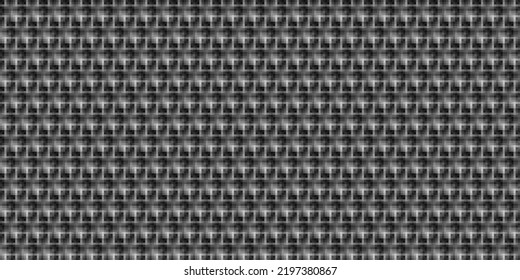 Dark black Monochrome geometric grid Pixel Art style background Modern black and white abstract mosaic texture