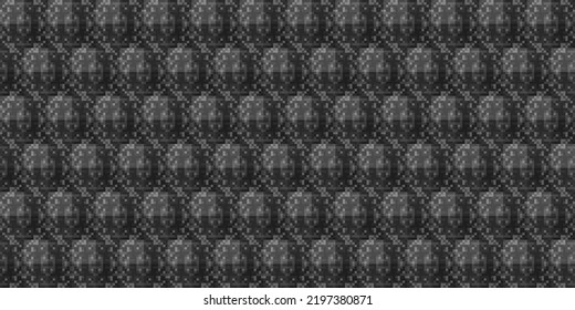 Dark black Monochrome geometric grid Pixel Art style background Modern black and white abstract mosaic texture
