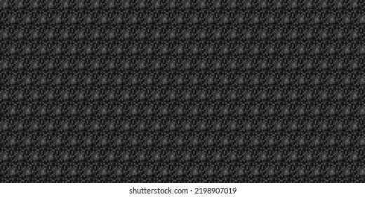 Dark black Monochrome geometric grid Pixel Art style background Modern black and white abstract mosaic texture
