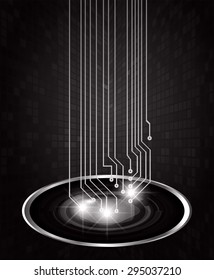 dark black neon grow light Abstract Technology background for computer graphic website internet and business. circuit. illustration. infographics. ray. bright. pixel. Spark