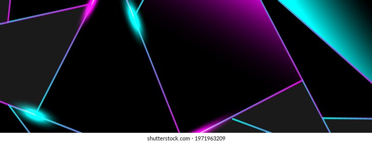 Dark black and Neon mosaic background. Modern dark abstract vector texture EPS 10