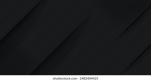 Dark black neutral abstract background for presentation design. Simple black abstract banner background