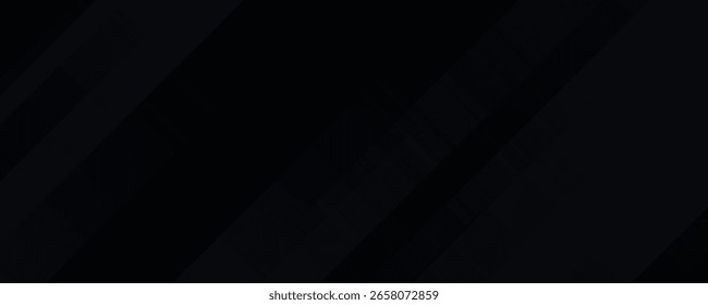 Dunkelschwarzer, neutraler, abstrakter Hintergrund für das Präsentationsdesign. Einfaches schwarzes abstraktes Banner, Hintergrund