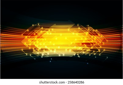 Dark black orange Light Abstract Technology background for computer graphic website internet. circuit board. card