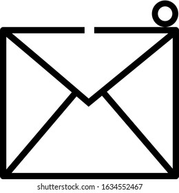 Dark black outline mail email envelope with rounded lines send and receive message symbol sign button icon on a white background trendy flat isolated design vector pictogram illustration