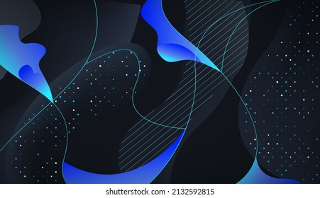 dark Black paper cut background. Abstract realistic layered paper cut decoration textured with glitter